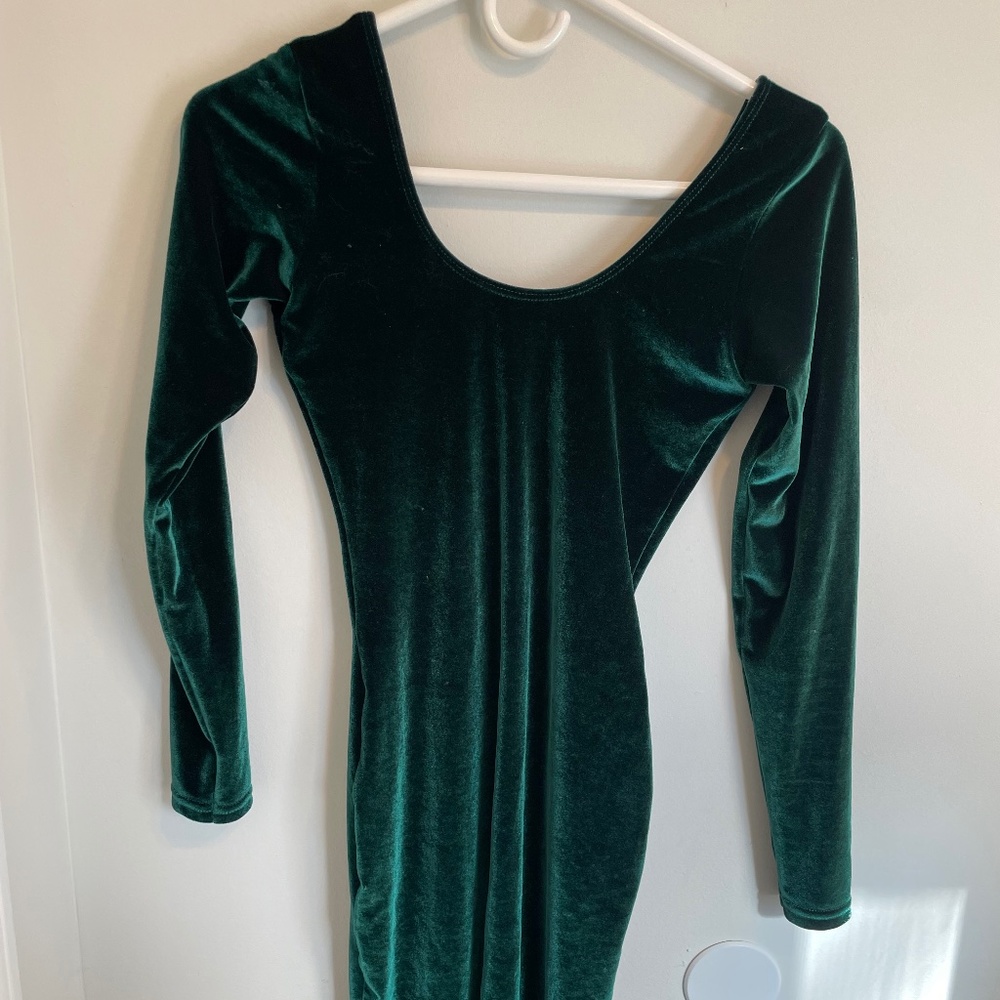 American apparel emerald velvet dress